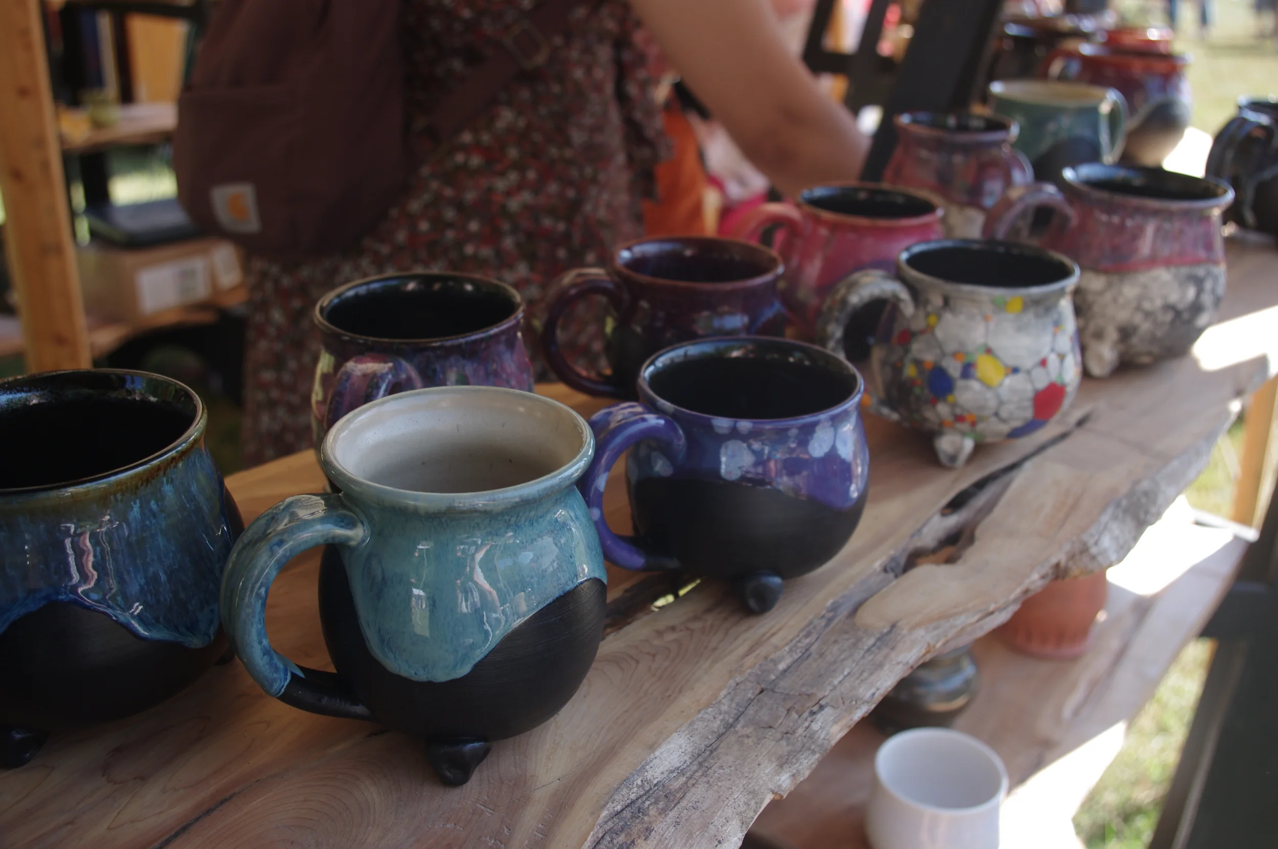 Handmade pottery mugs