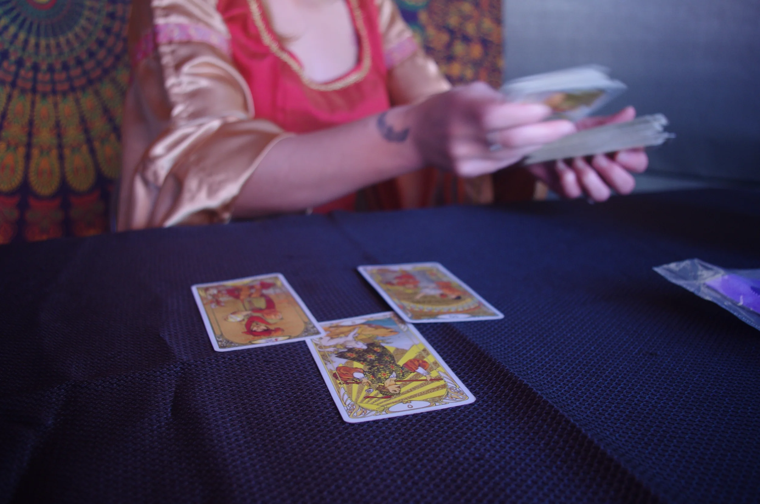 Tarot cards on a table